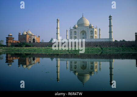 taj mahal from mehtab bagh, agra, uttar pradesh, India Stock Photo