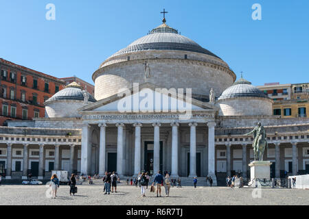 The Royal Basilica of San Francesco di Paola in the  Piazza del Plebiscito, Naples, Italy. Stock Photo
