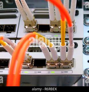 Fiber optic network connectivity Stock Photo
