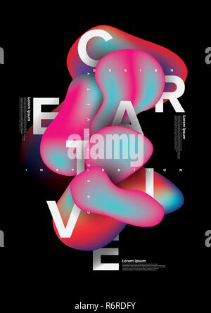 Abstract free form poster design Stock Vector
