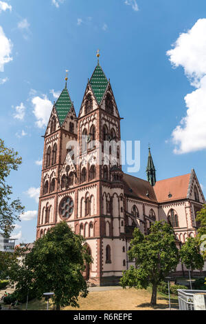 Herz-Jesu-Kirche, Freiburg im Breisgau, Schwarzwald, Baden-Württemberg, Deutschland | Sacred Heart of Jesus church , Freiburg im Breisgau, Black Fores Stock Photo