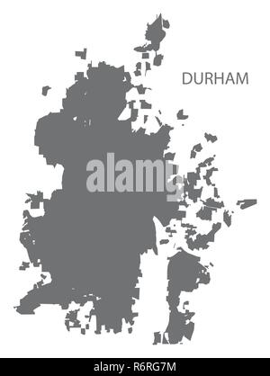 Durham North Carolina city map grey illustration silhouette shape Stock Vector