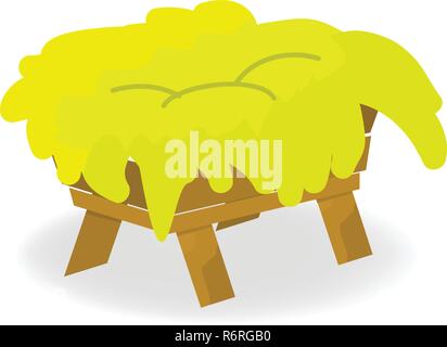 Christmas Empty Jesus Manger Vector Icon Symbol Design. Vector Christmas illustration isolated on white background Stock Vector