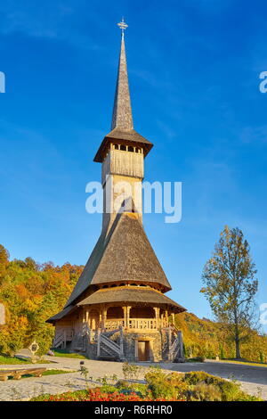 Wooden church, Barsana Monastery complex, Maramures, Romania, UNESCO Stock Photo
