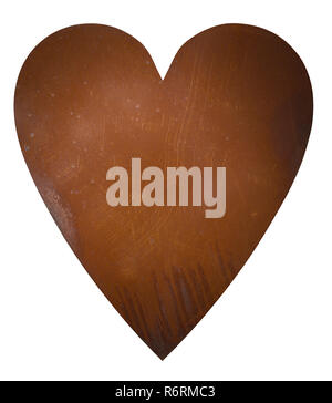 Rusty Heart isolated on white background Stock Photo