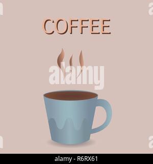Coffee cup banner Vector realistic. Product placement mock up. coffee background. top view illustrations Stock Vector
