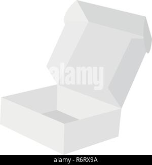 Open gift box with lid isolated on white background. Mockup for your design. Vector illustration Stock Vector