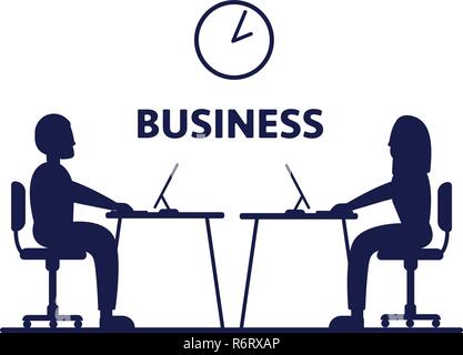 Office workers icon illustration isolated vector sign symbol Stock Vector