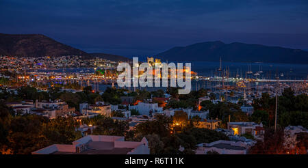 Bodrum castle at night Stock Photo