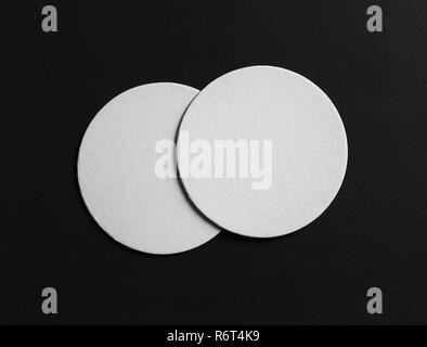 Blank beer coasters Stock Photo