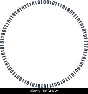 Circle binary circuit, future technology, cyber security concept, vector illustration. Stock Vector