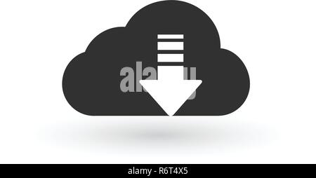 Cloud download linear icon with editable stroke. vector illustration isolated on white background. Stock Vector