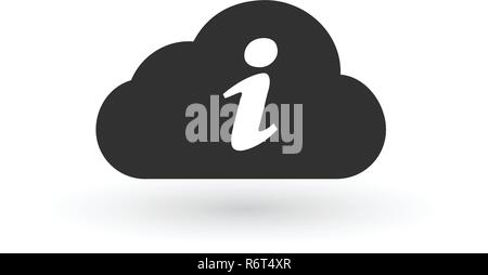 Cloud storage information or letter i linear icon. Thin line illustration. Web hosting info. . Vector illustration isolated on white background. Stock Vector