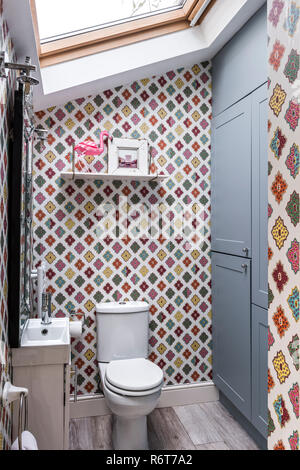 christian lacroix alcazar milticolore wallpaper sourced from the designers guilding in small cloakroom with wasbasin r6t7a2