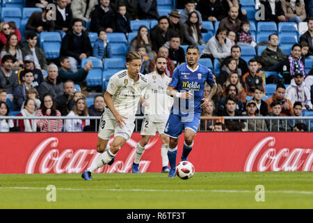 Madrid, Spain. 6th December 2018.Real Madrid's Marcos Llorente seen in action during the Copa del Rey match between Real Madrid and UD Melilla at the Santiago Bernabeu Stadium in Madrid. Credit: Legan P. Mace/SOPA Images/ZUMA Wire/Alamy Live News Stock Photo