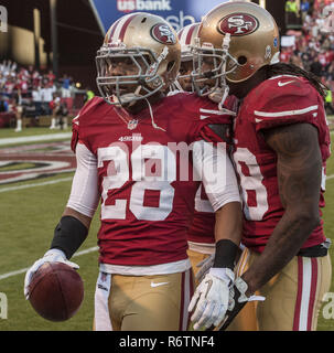 San Francisco 49ers celebrate their third quarter goal line stance that  stopped a Cincinnati Bengals scoring threat from within the one-yard-line,  on a fourth down situation, during Super Bowl XVI in Pontiac