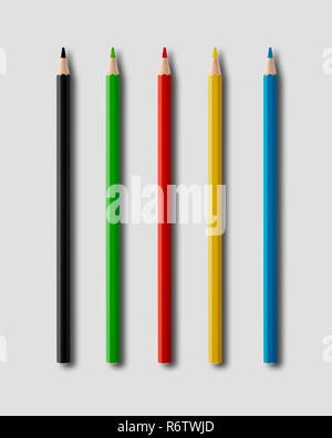 Coulouring pencils isolated on grey Stock Photo