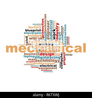 Mechanical Engineering typography word cloud create with text only ...