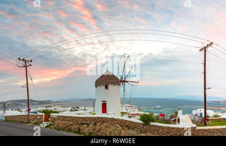 Mykonos City, Chora on island Mykonos, Greece Stock Photo