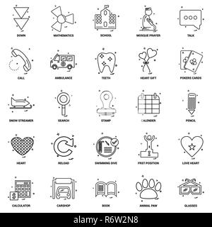 25 Business Concept Mix Line Icon set Stock Vector