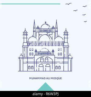 MUHAMMAD ALI MOSQUE skyline vector illustration Stock Vector