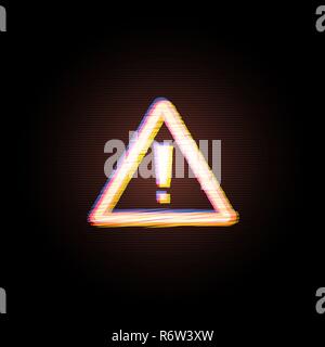 Attention sign Computer Hacked Error Concept. Vector Stock Vector
