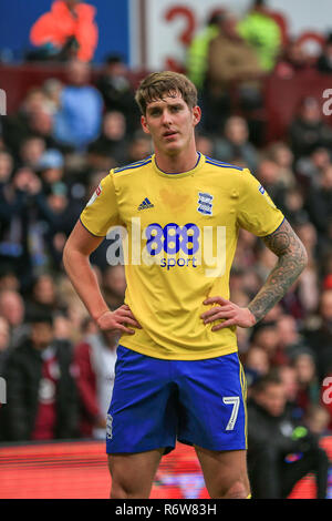 25th November 2018, Villa Park, Birmingham, England ; Sky Bet Championship, Aston Villa v Birmingham City : Connor Mahoney (07) of Birmingham  Credit: Mark Cosgrove/News Images  English Football League images are subject to DataCo Licence Stock Photo