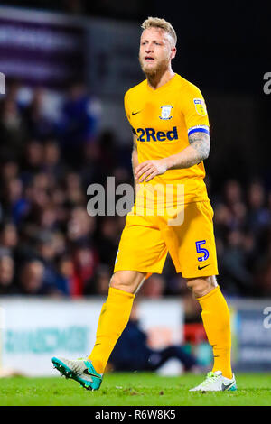 3rd November 2018, Portman Road, Ipswich, England; Sky Bet Championship Preston North End  ; Tom Clarke (05) of Preston  Credit: Georgie Kerr/News Images,  English Football League images are subject to DataCo Licence Stock Photo