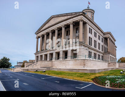 Greek Revival 1845-1859 legislative building & grounds housing the tomb of President James K. Polk. Stock Photo