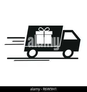 fast gift delivery van icon vector illustration EPS10 Stock Vector