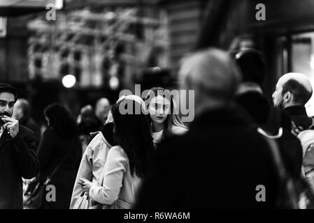 This image was shot in Glasgow City centre, Scotland during the busy rush hour. This were part of a college brief called rush hour for COGC. Stock Photo