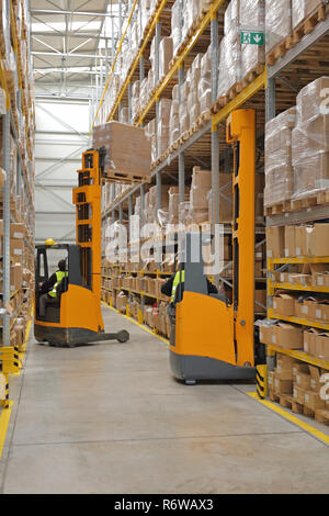 Two Forklifts Warehouse Stock Photo