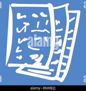 Sheets with notes, notes. Children s drawing doodle Stock Vector