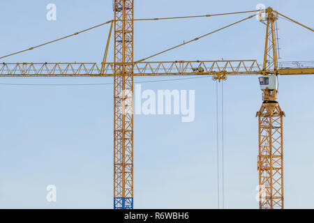 Tower crane on construction site in Stockholm (Sweden) Stock Photo