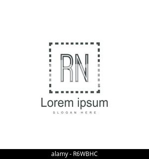 Initial RN Logo Template. Minimalist letter logo template design Stock Vector