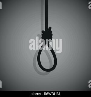 gallows with rope noose on dark background vector illustration EPS10 Stock Vector
