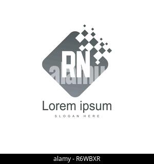 Initial RN Logo Template. Minimalist letter logo template design Stock Vector