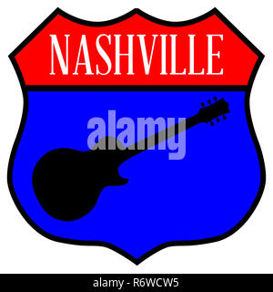 Nashville Guitar Highway Sign Stock Photo