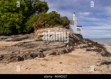 House by the sea at Penrhos Coastal Park, Anglesey, North Wales Stock Photo