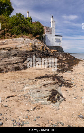 House by the sea at Penrhos Coastal Park, Anglesey, North Wales Stock Photo