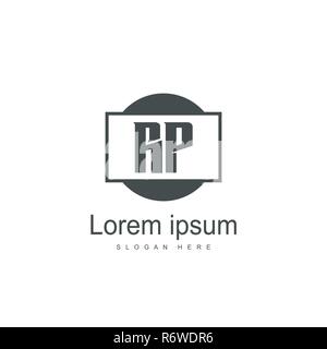 Initial RP Logo Template. Minimalist letter logo template design Stock Vector