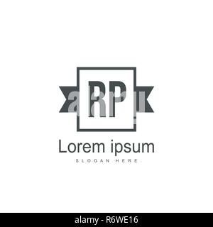 Initial RP Logo Template. Minimalist letter logo template design Stock Vector