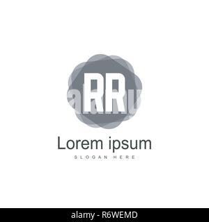 Initial RR Logo Template. Minimalist letter logo template design Stock Vector