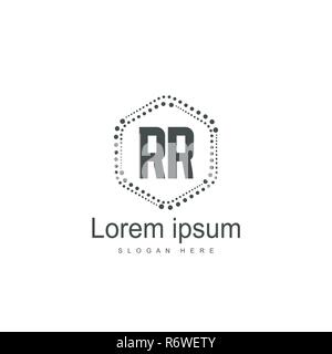 Initial RR Logo Template. Minimalist letter logo template design Stock Vector