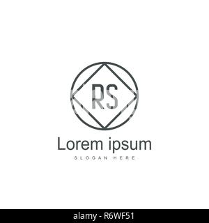 Initial RS Logo Template. Minimalist letter logo template design Stock Vector