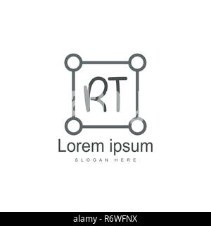 Initial RT Logo Template. Minimalist letter logo template design Stock Vector