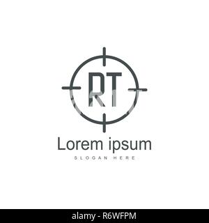 Initial RT Logo Template. Minimalist letter logo template design Stock Vector
