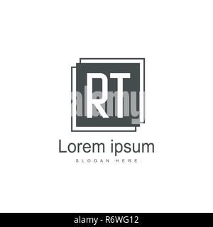 Initial RT Logo Template. Minimalist letter logo template design Stock Vector