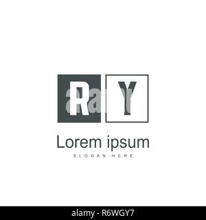 Initial RY Logo Template. Minimalist letter logo template design Stock Vector