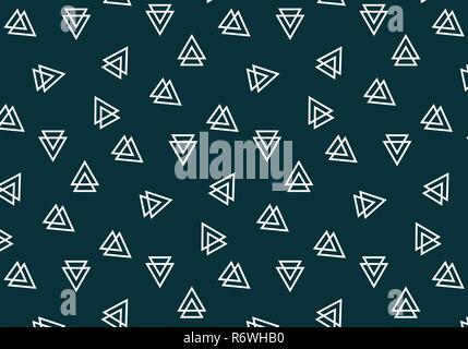 Geometric triangles vector pattern on a dark blue background Stock Vector